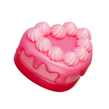 ハートケーキ  3D Icon