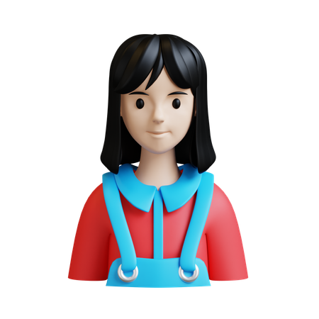 女性理容師  3D Icon