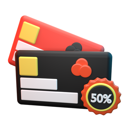 クレジットカード割引  3D Icon