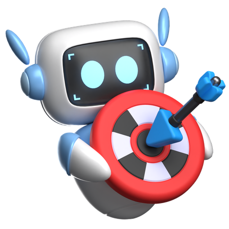 다트판을 들고 있는 로봇  3D Icon