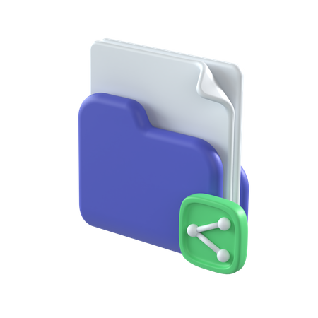 ファイル共有  3D Icon