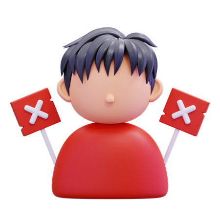 拒否する  3D Icon