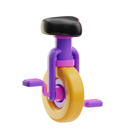 一輪車  3D Icon