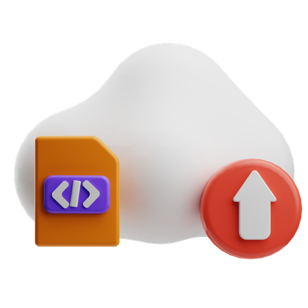 클라우드에 코드 업로드  3D Icon