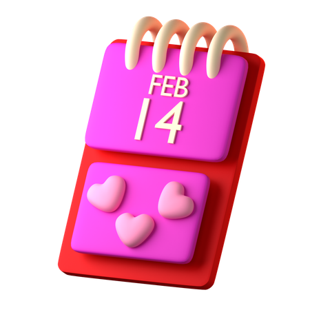 カレンダー バレンタイン  3D Icon