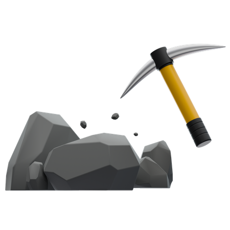 岩を砕く  3D Icon
