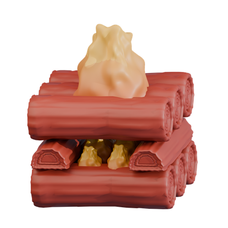 멀티 플레임 캠프파이어 장면  3D Icon
