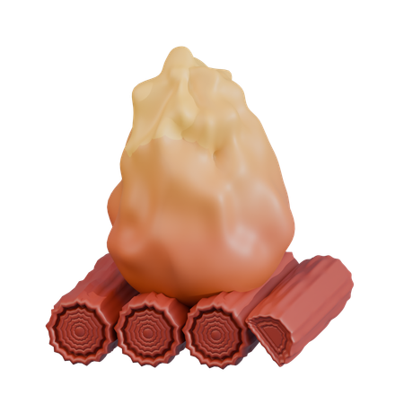 캠프파이어 소박한 통나무 바닥  3D Icon
