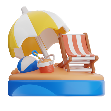 ビーチパラソル  3D Icon