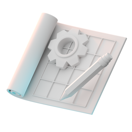 청사진  3D Icon