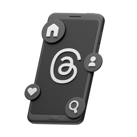 スマートフォンのスレッド  3D Icon