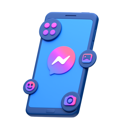 スマートフォンのメッセンジャー  3D Icon