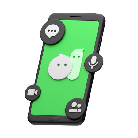 スマホでチャット  3D Icon
