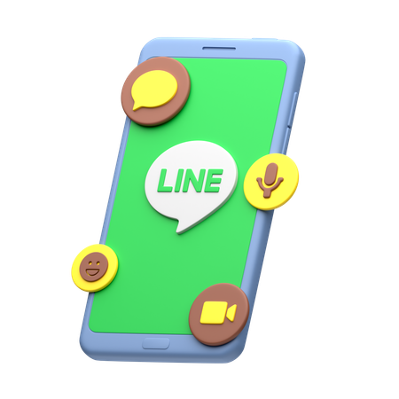 スマートフォンのライン  3D Icon