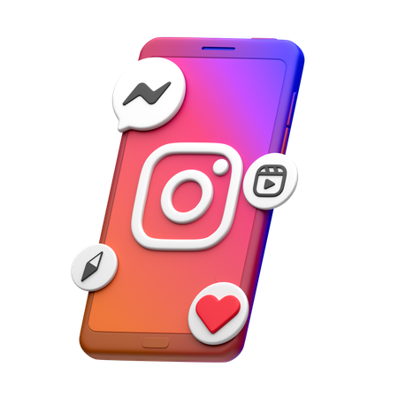 スマートフォンのインスタグラム  3D Icon