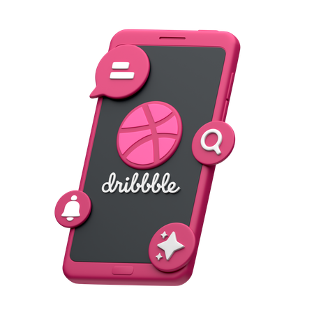 スマートフォンでドリブル  3D Icon