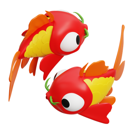 中国の幸運の鯉  3D Icon