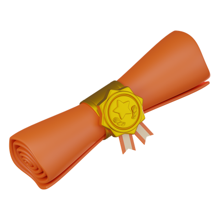졸업 증서  3D Icon