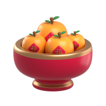 中国オレンジ  3D Icon