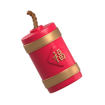 中国の爆竹  3D Icon