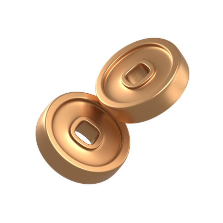 中国の硬貨  3D Icon