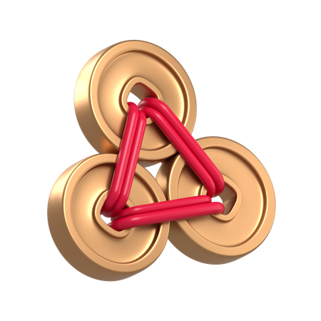中国の硬貨  3D Icon