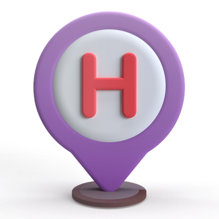 病院の場所  3D Icon