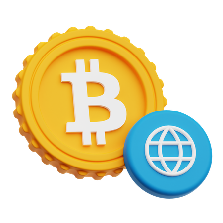 비트코인 인터넷  3D Icon