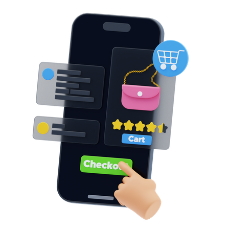 チェックアウトプロセス  3D Icon