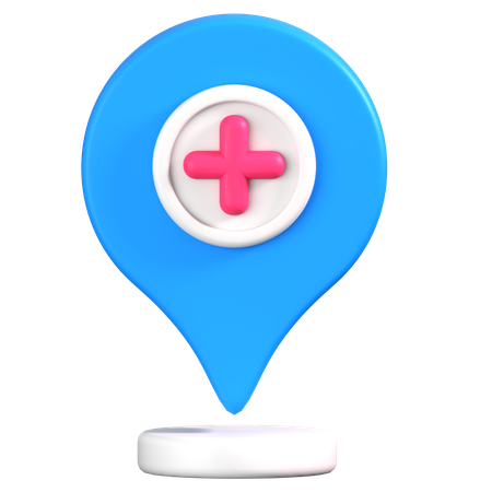 病院の場所  3D Icon