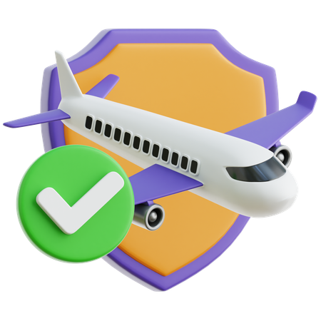 航空保険  3D Icon
