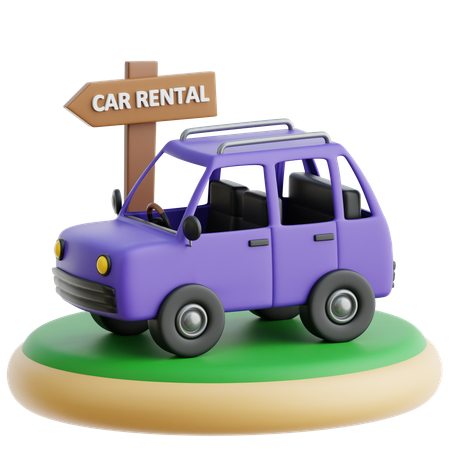 レンタカー  3D Icon