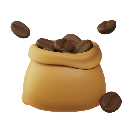 볶은 커피콩 자루  3D Icon
