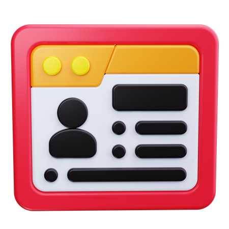 웹 프로필  3D Icon