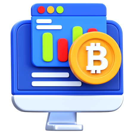 온라인 비트코인  3D Icon