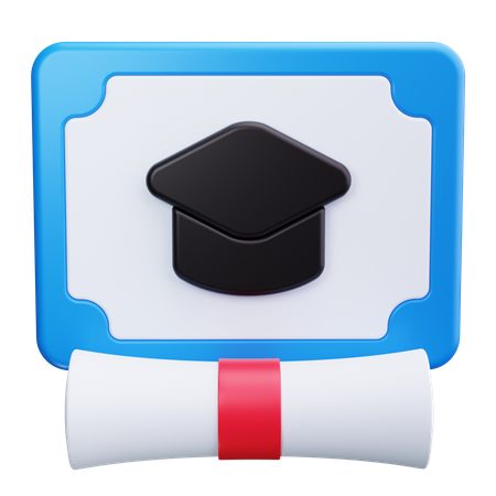 졸업장  3D Icon