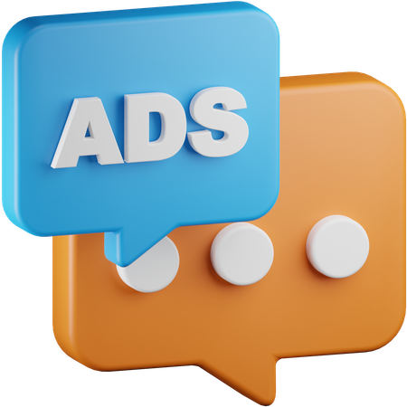 広告チャット  3D Icon