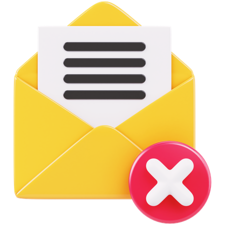 거부된 메일  3D Icon