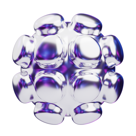 색채 추상 광택 거품 코어  3D Icon