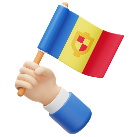 안도라 국기  3D Icon