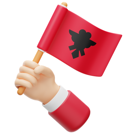 알바니아 국기  3D Icon
