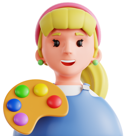 여성 예술가  3D Icon