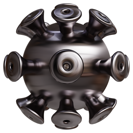 금속 박테리아 추상 모양  3D Icon