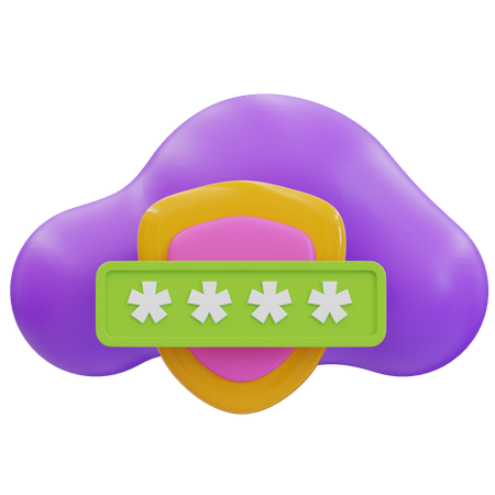 클라우드 암호 보호를 통한 데이터 보안 보장  3D Icon