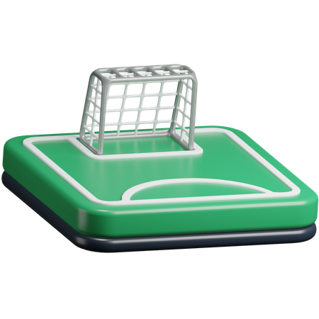 サッカー場 + ゴールポスト  3D Icon