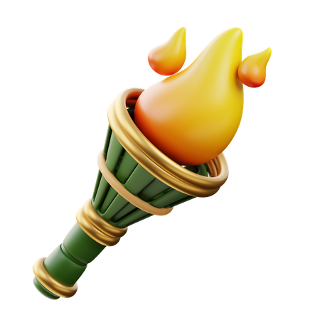 대나무 횃불  3D Icon