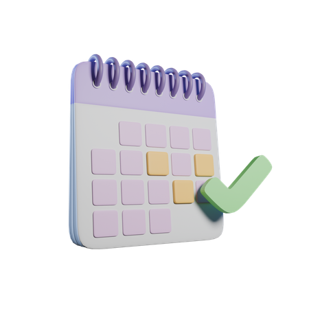 学校カレンダー  3D Icon