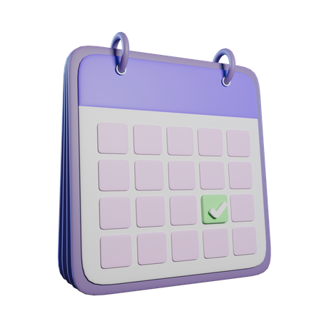 学校カレンダー  3D Icon