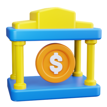 은행 아키텍처  3D Icon