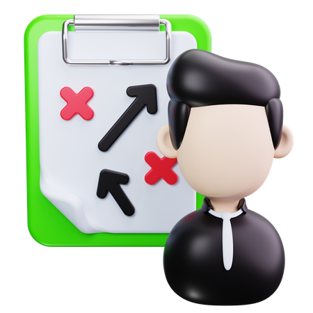 サッカーコーチ  3D Icon
